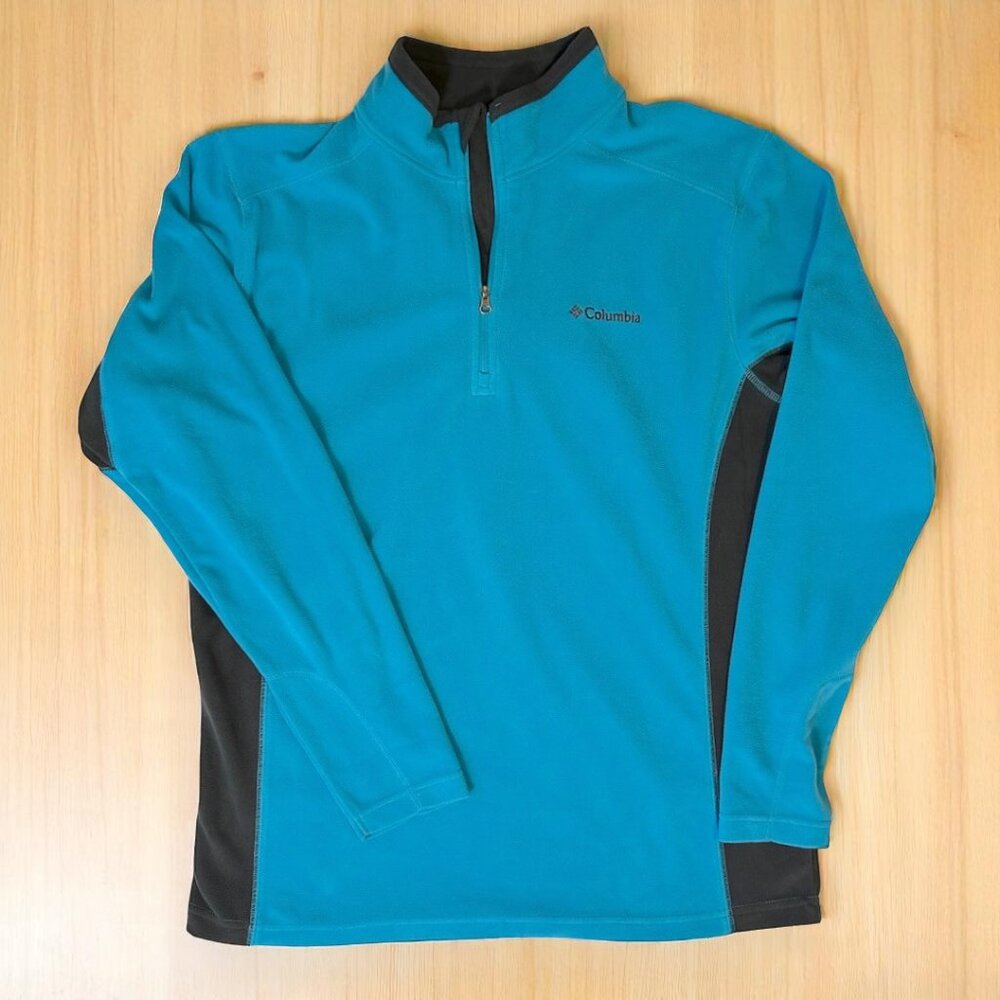 Columbia men's quarter zip fleece blue/black